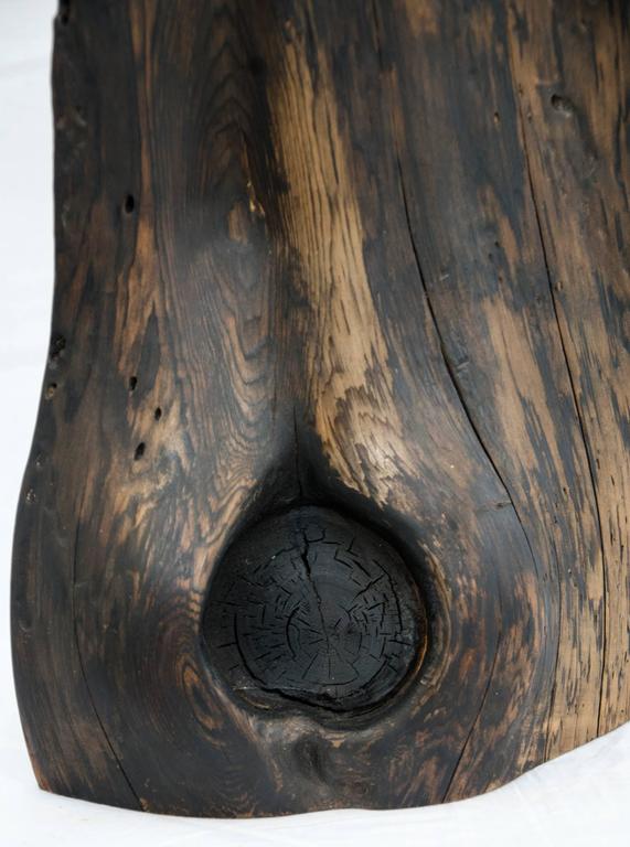 Signal (talking at a distance) - dynamic, dark, modern, abstract, wood sculpture For Sale 3