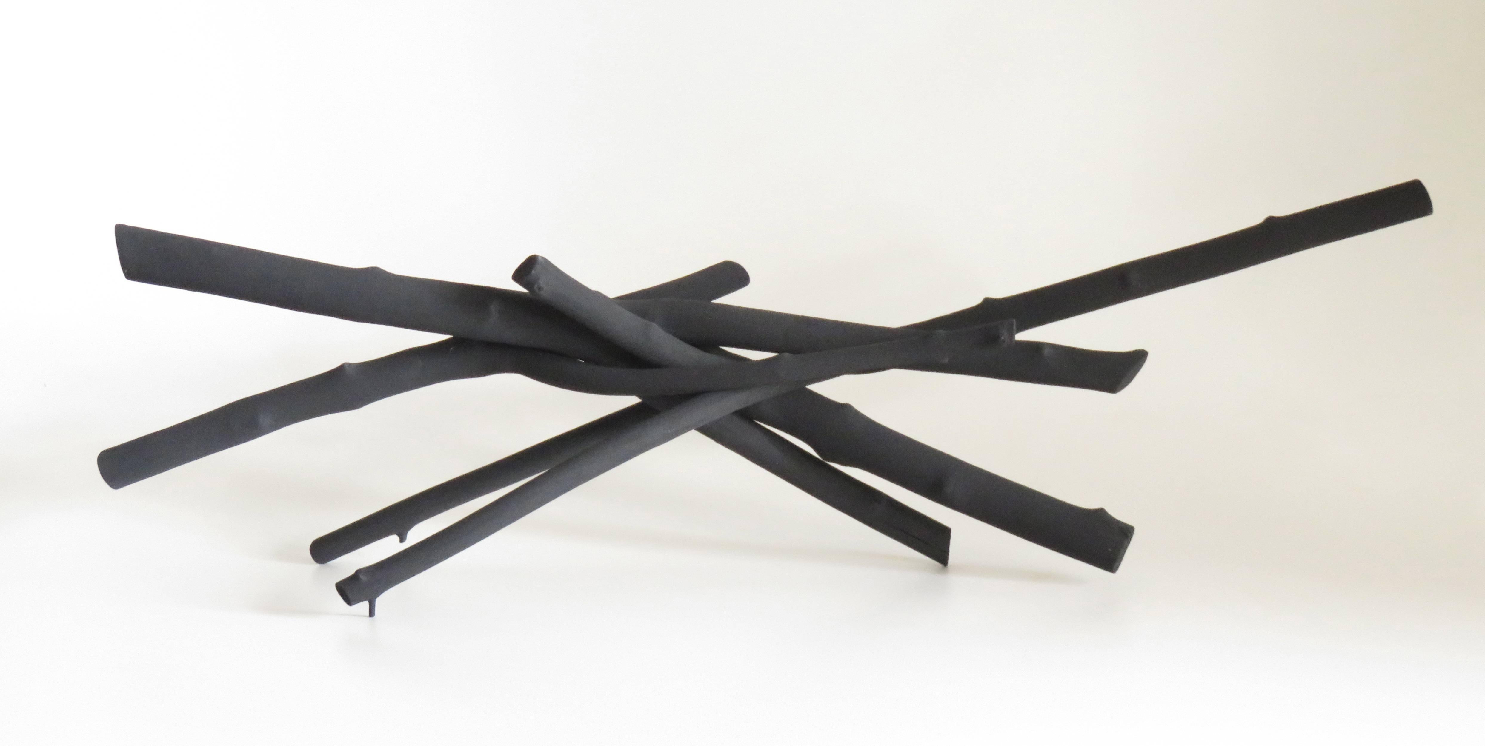 Edward Falkenberg Abstract Sculpture - Black Sticks 