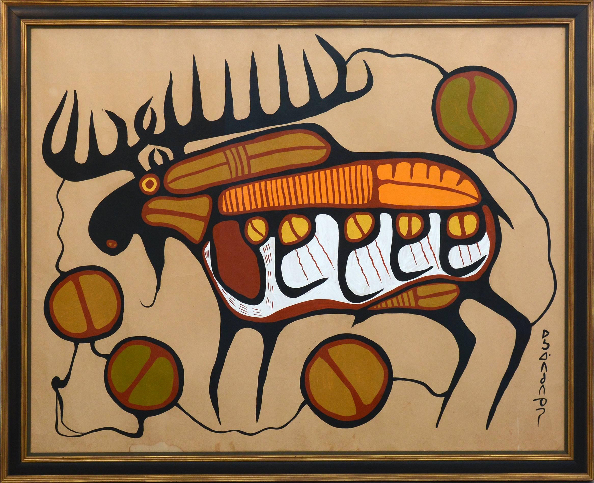 Norval Morrisseau Animal Painting - Moose