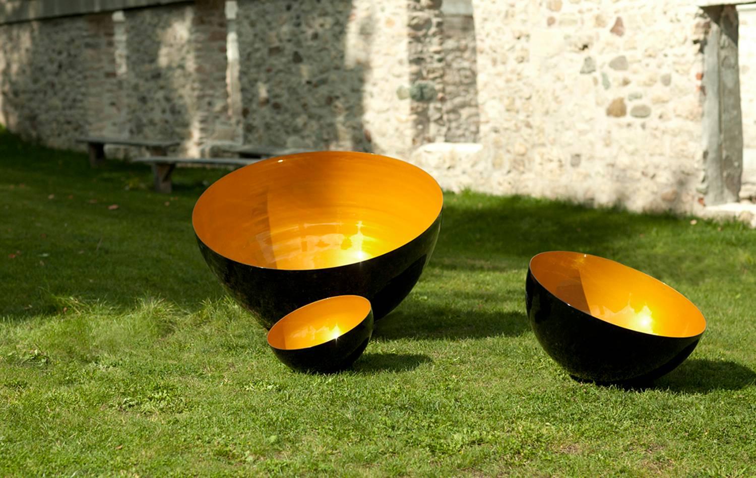 Marlene Hilton Moore Abstract Sculpture - Singing Bowls: Jupiter, Moon, Mercury
