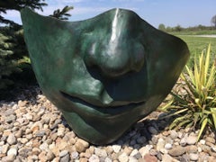 Head to Ear 2 - large, figurative, narrative, bronze outdoor sculpture