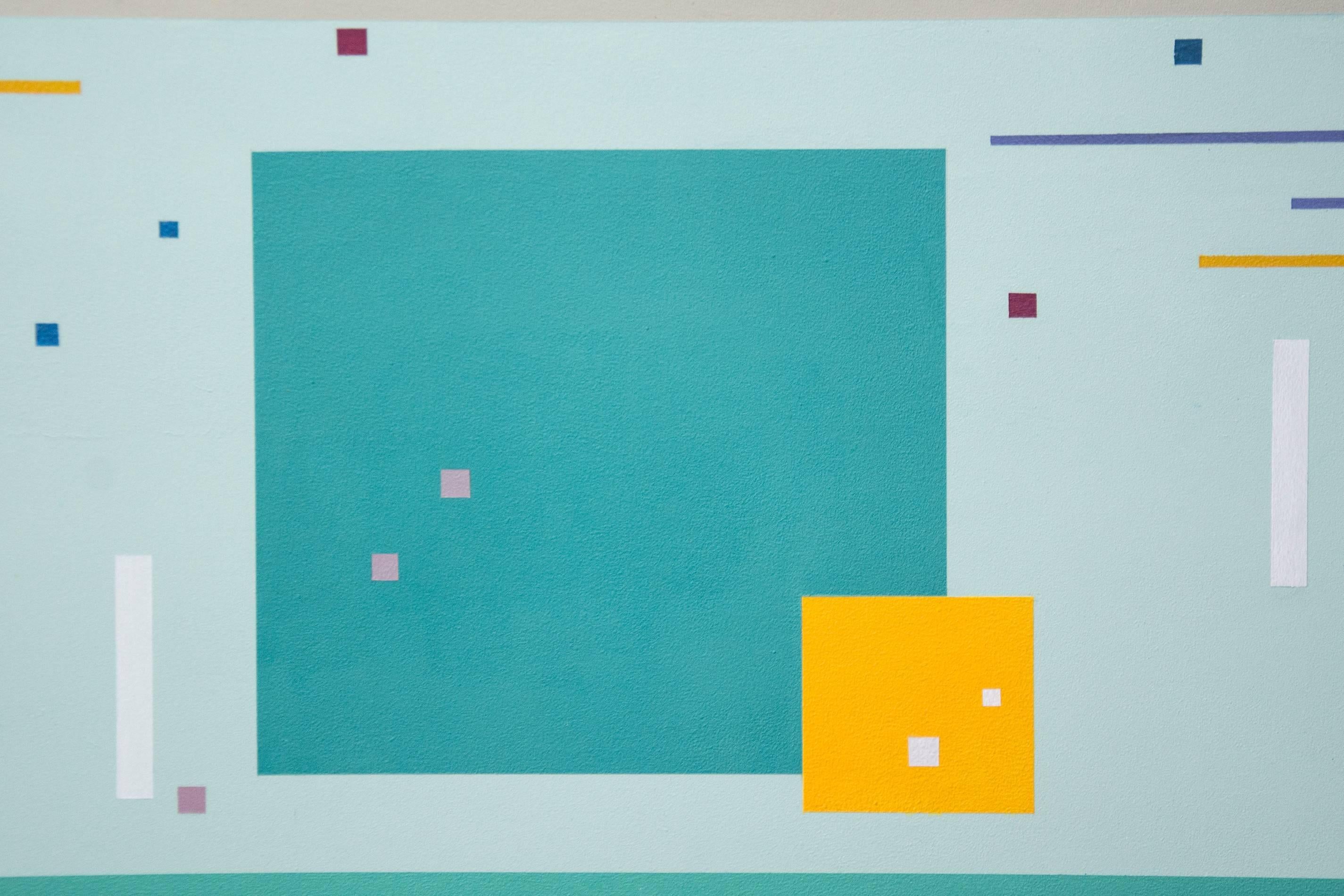 Springsong - colourful, geometric abstraction, modernist, acrylic on panel - Contemporary Painting by Burton Kramer