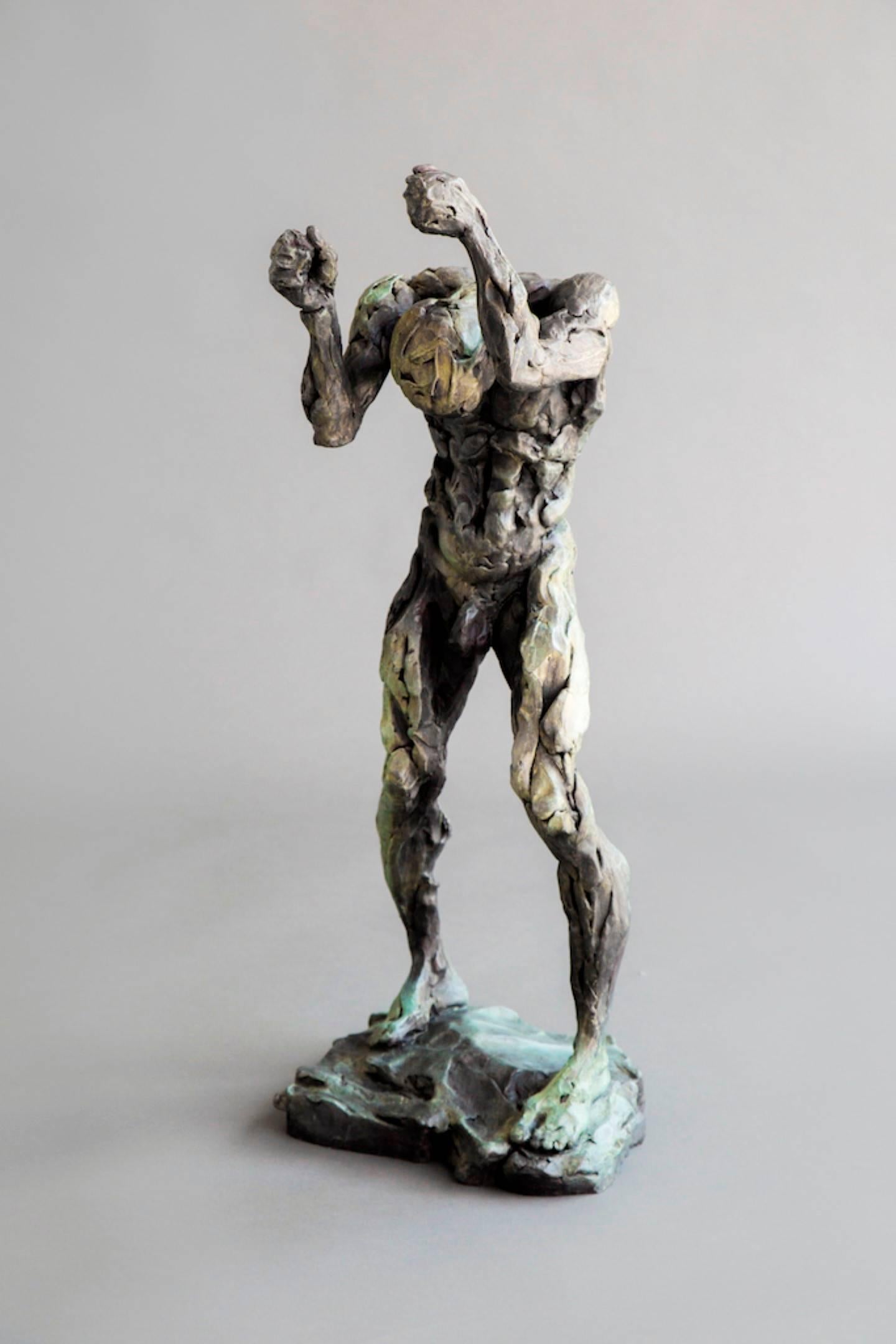 Orpheus nach dem Verschwinden von Eurydice – männliche, figurative Bronzeskulptur
