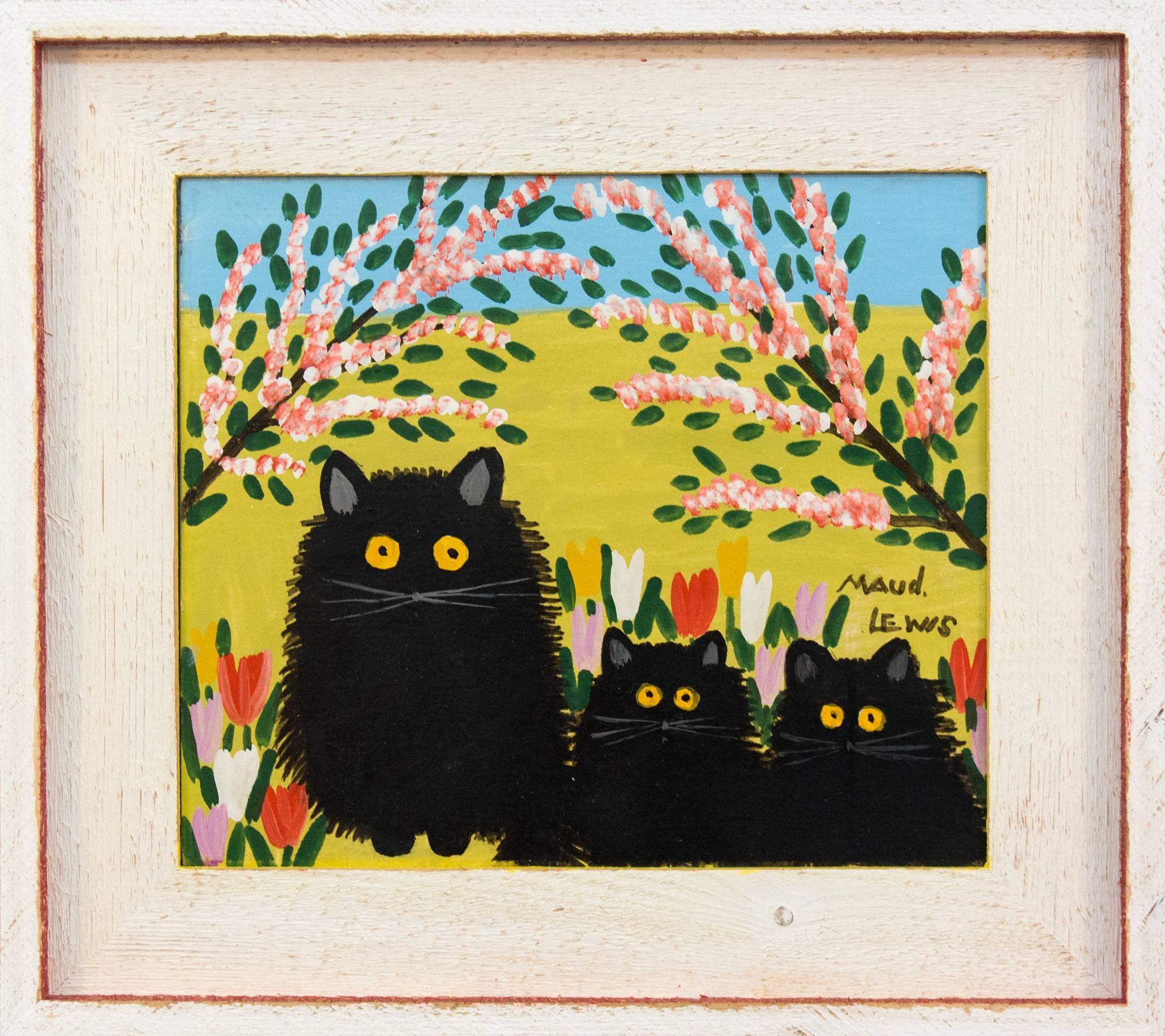 Black Cats - Painting by Maud Lewis
