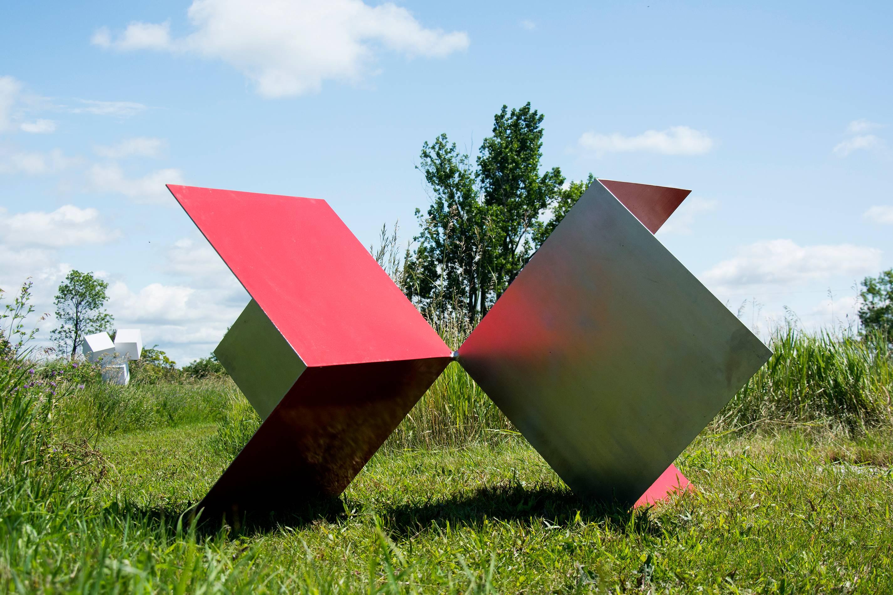 Gord Smith and Avron Mintz Abstract Sculpture - Red Butterfly