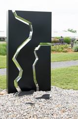 Aquagraphie Variation 2 (Water Writing) - abstract, outdoor steel sculpture
