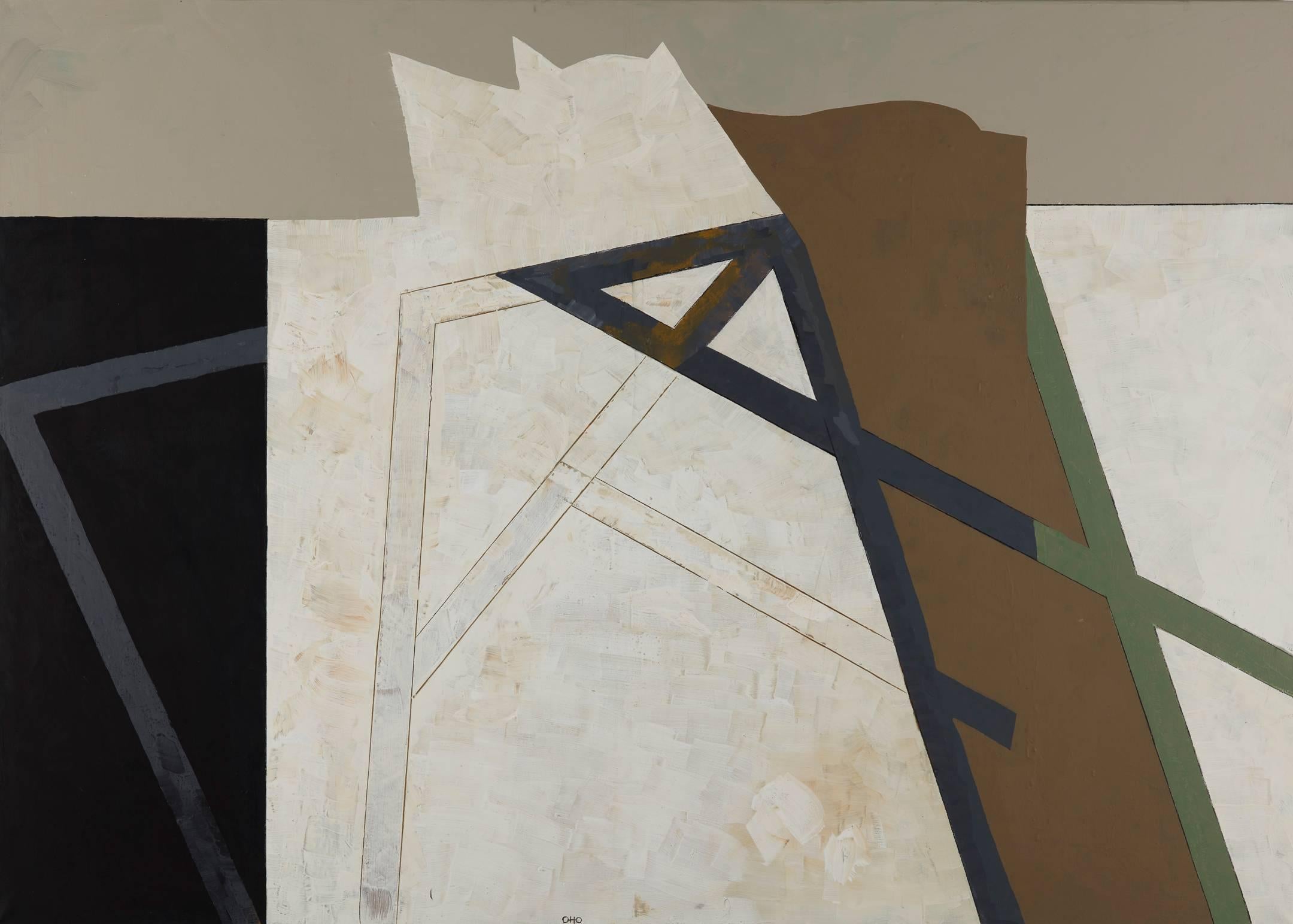 Geometría del paisaje - íntimo, abstracto, cubista, paisaje, acrílico sobre lienzo - Painting de Otto Rogers
