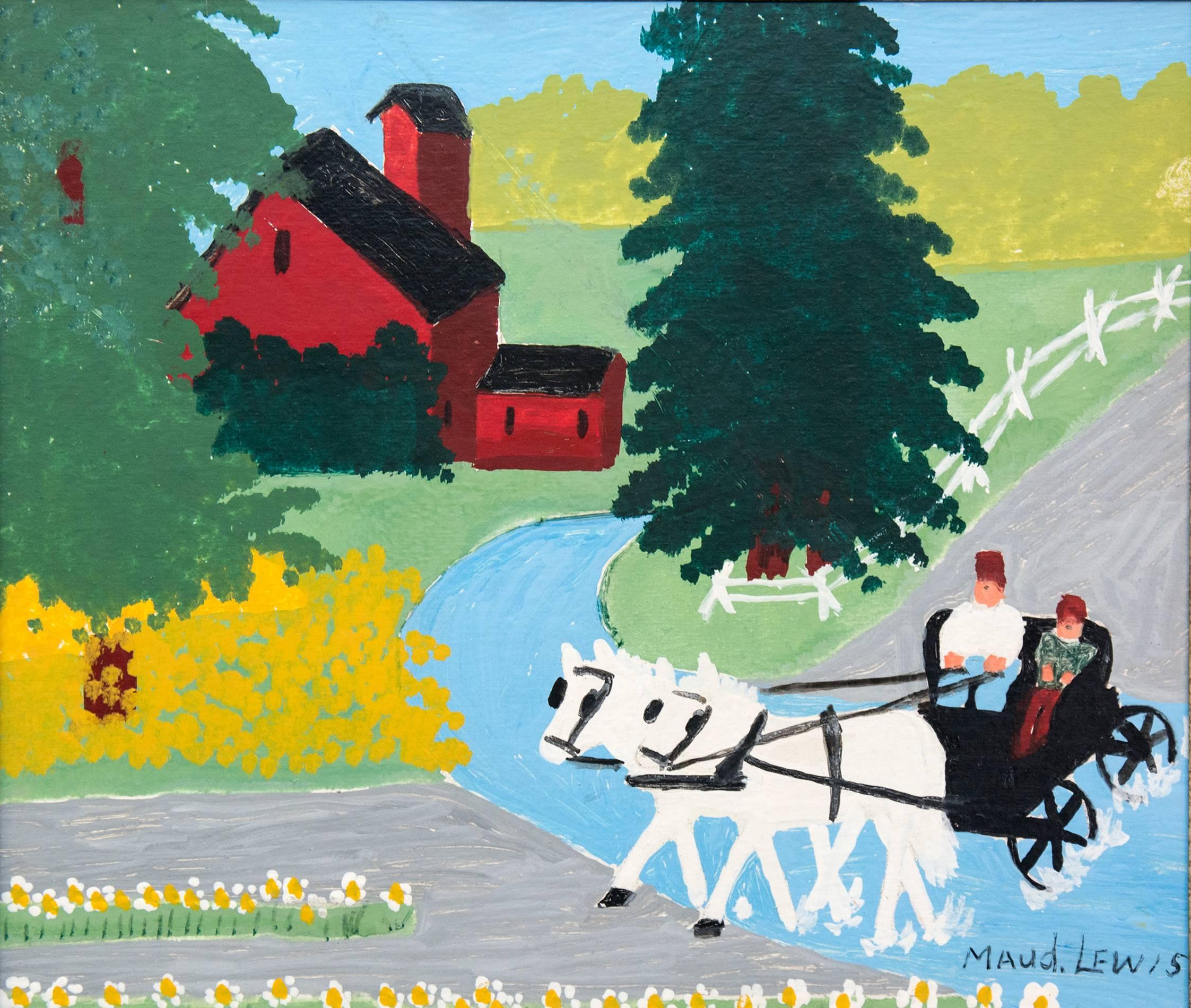 Maud Lewis Landscape Painting - Carriage Ride