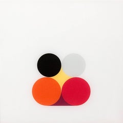 Rojo y naranja nº 1 - brillante, abstracto, minimalista, acrílico sobre plexiglás