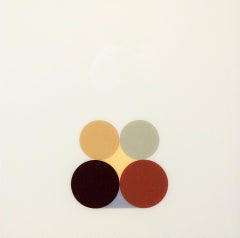 Stillleben Maroon und Grün – helles, abstraktes minimalistisches Stillleben, Acryl auf Plexiglas