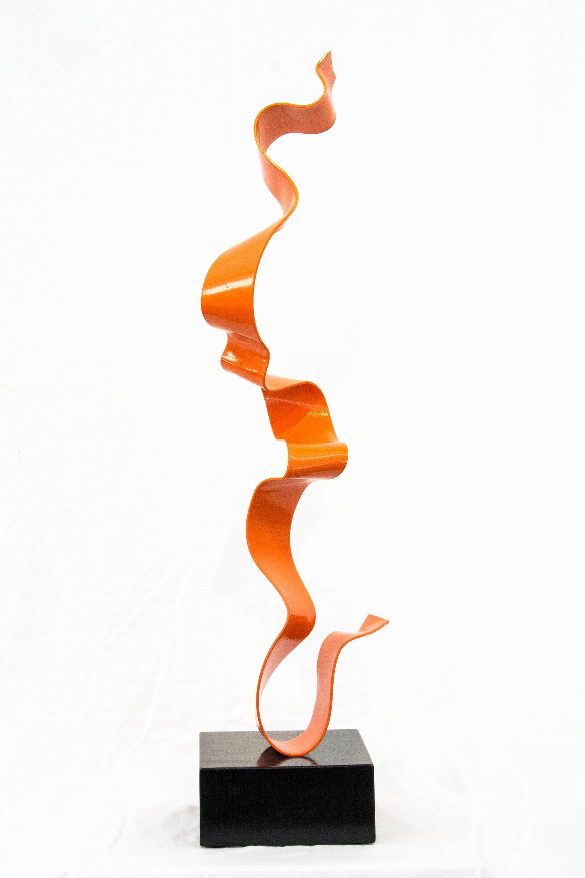 Mark Birksted Abstract Sculpture - Unwound Orange