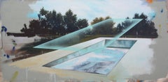 Swimming Pool - large, blue, green, architecture, deconstruction, mixed media