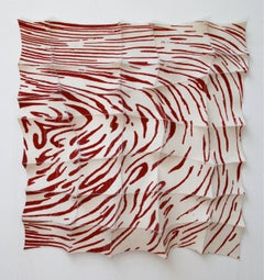 Yeokryu - red, white, screenprint, animal pattern, wall hanging, textile