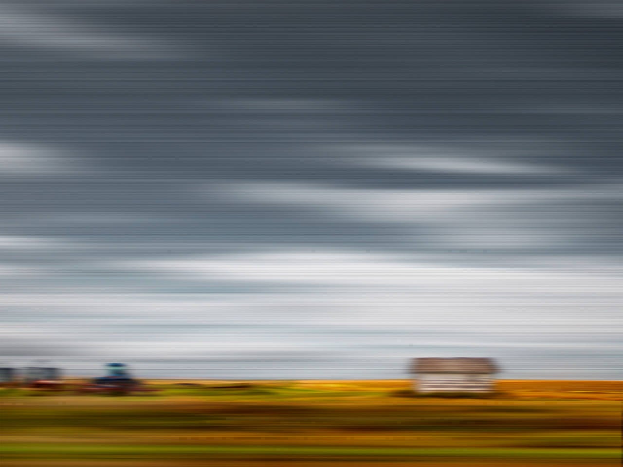 Farmland Afternoon V2 - contemporary, abstract landscape, photography on dibond