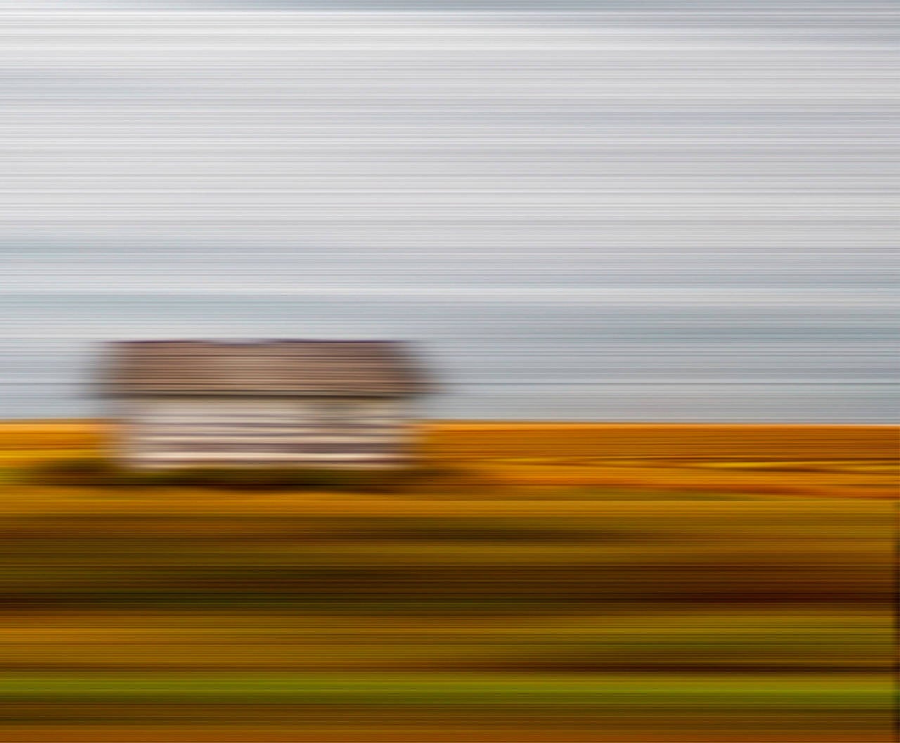 Farmland Afternoon V2 - contemporain, paysage abstrait, photographie sur dibond - Photograph de Etienne Labbe