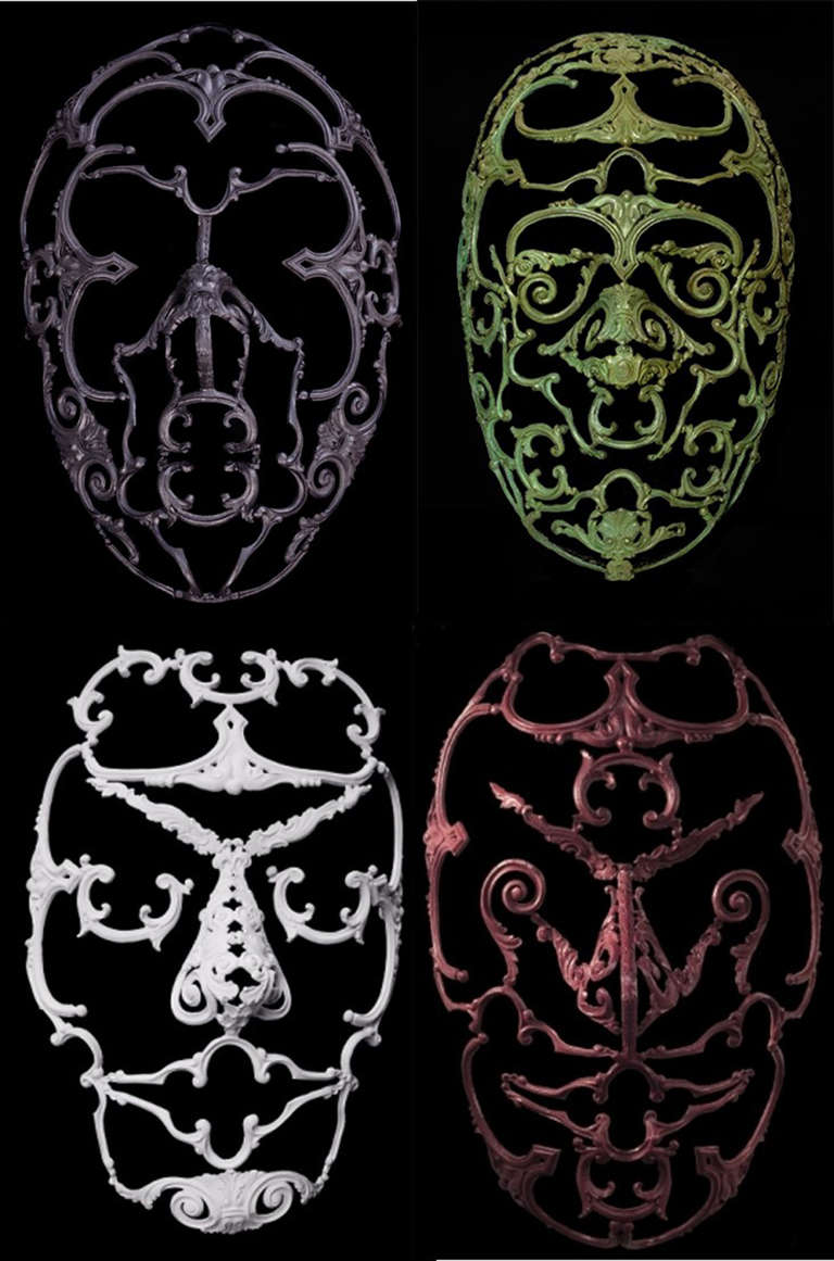 Midori Koi (AP) – grüne, rustikale, Barock-Wandskulptur mit facettiertem Zifferblatt im Angebot 2