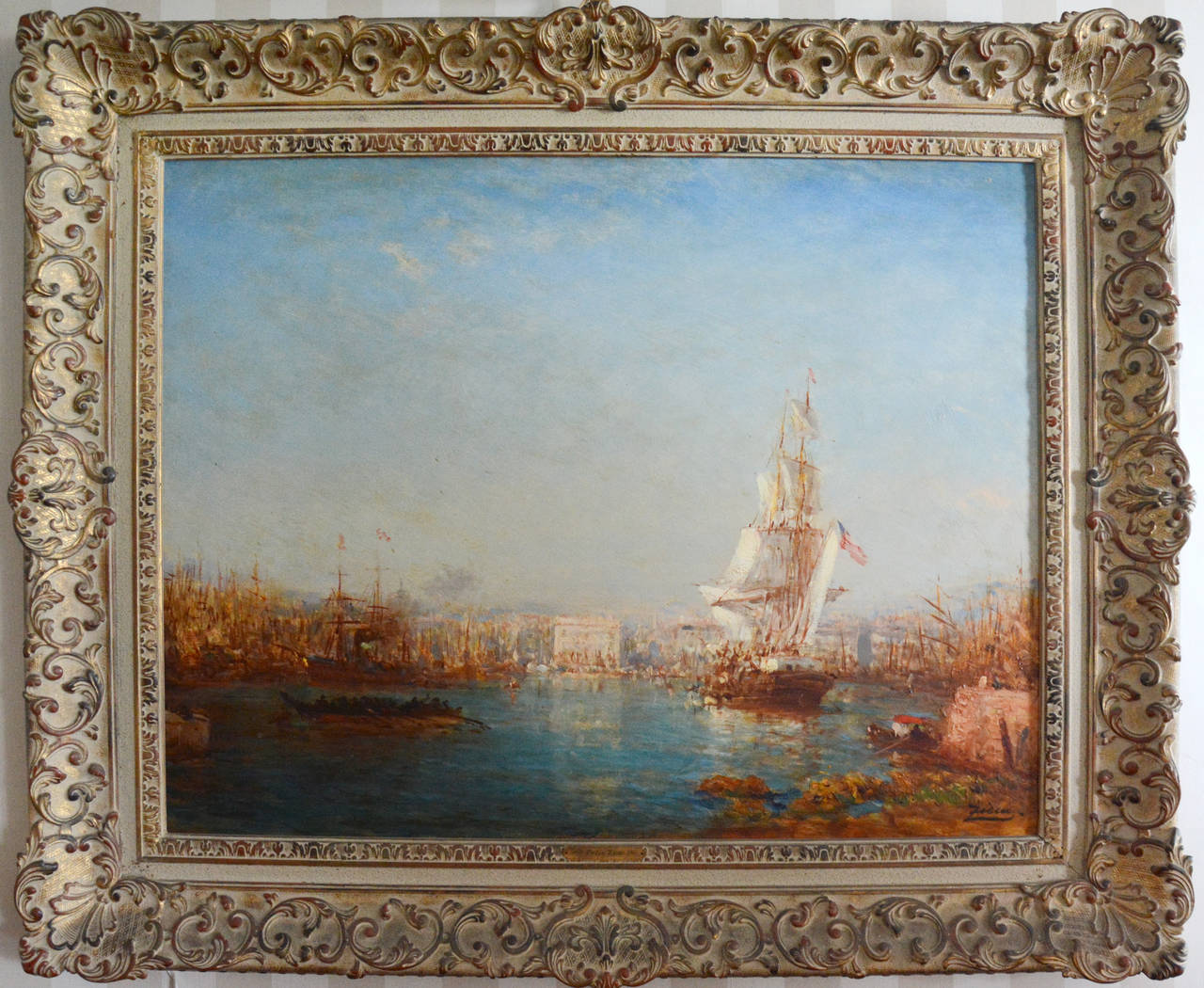 Naples Harbour - Painting by Felix Ziem