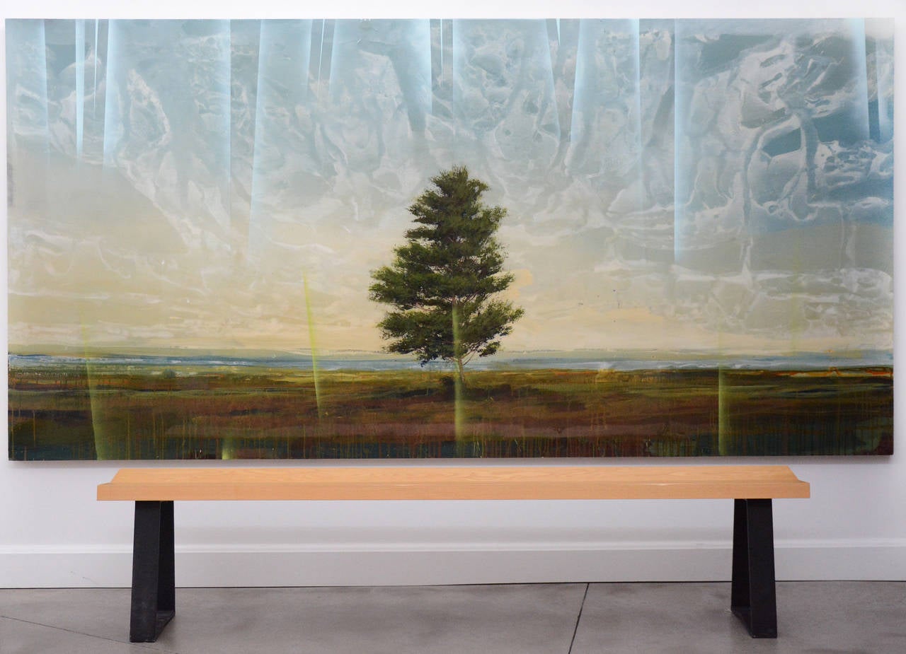 Guardian II - large, tree, landscape, impressionist, acrylic, resin on panel For Sale 1