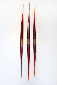 Flame Symmetry - translucent, red, glass, copper, abstract wall sculpture