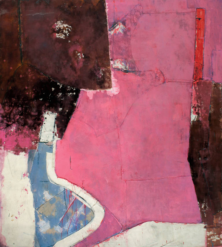 John Richard Fox Abstract Painting - Monumental Pink Abstraction 