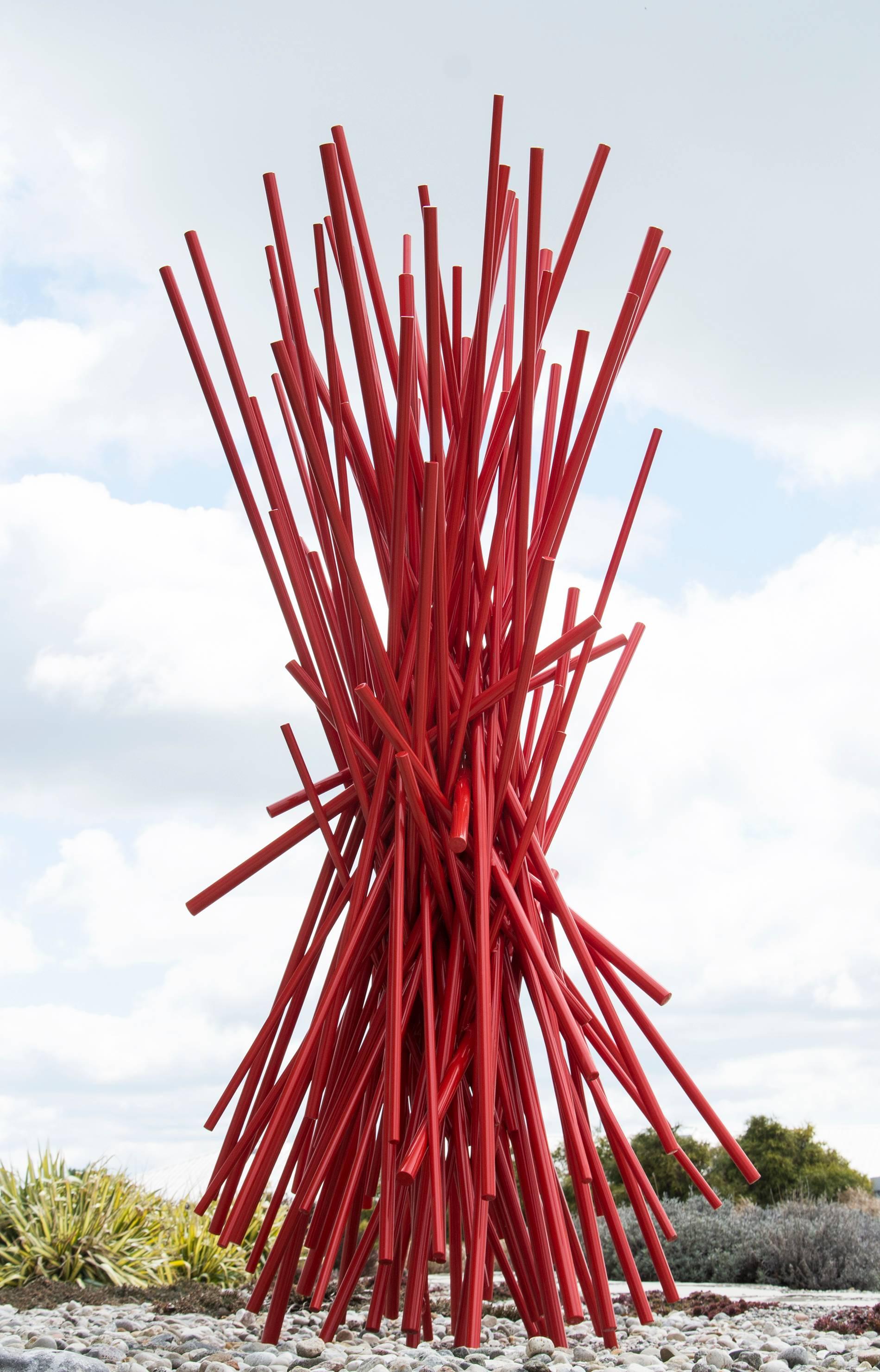 Shayne Dark Abstract Sculpture - Entangled Red