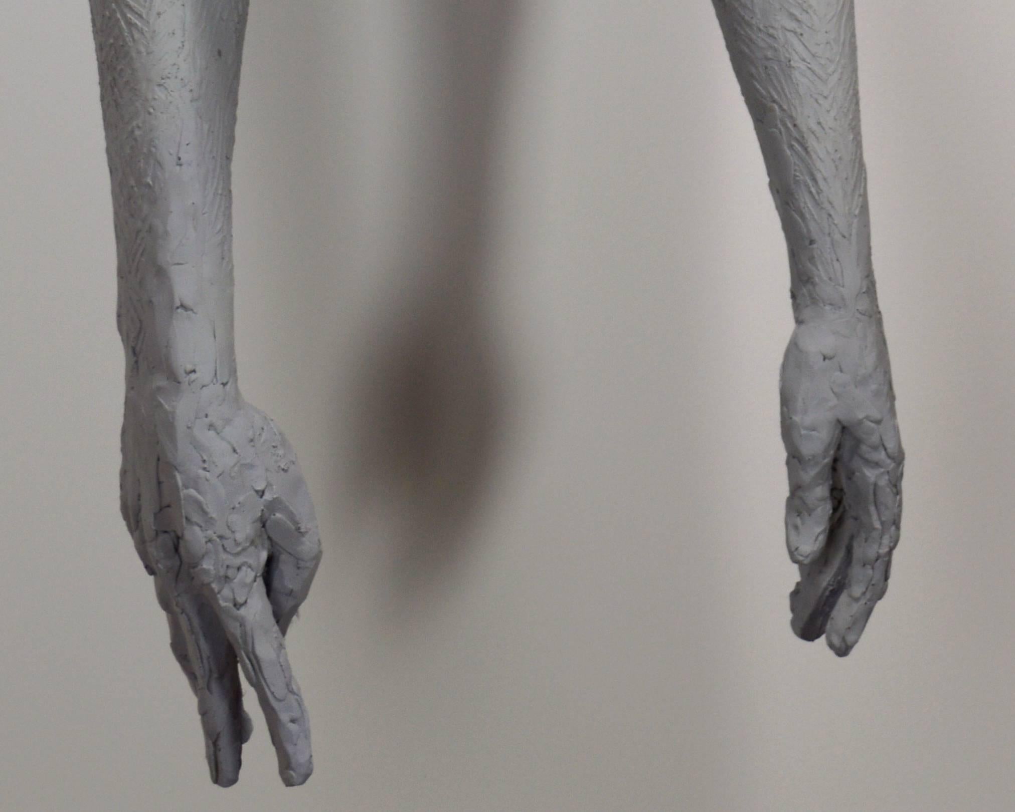 Woman Wearing Wilting Laurels - kantig, lebensgroß, nackt, weiblich, Wandskulptur (Grau), Nude Sculpture, von Nicholas Crombach
