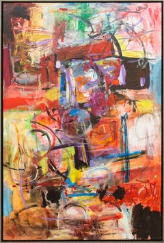 Pacific II No 7 - large, vibrant, colourful, gestural abstract, oil on canvas