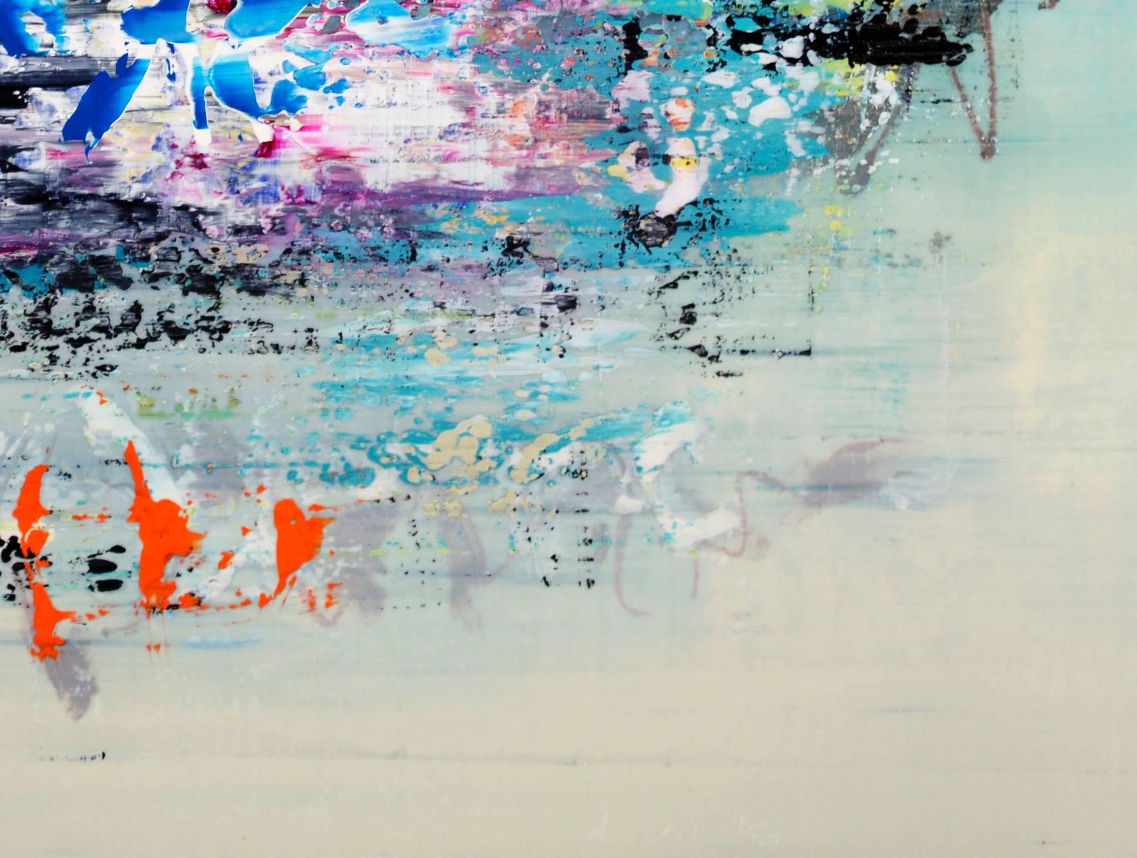 Text-Tonic – lebendig, farbenfroh, lyrisch, gestisch abstrakt, Acryl auf Leinwand – Painting von Alice Teichert