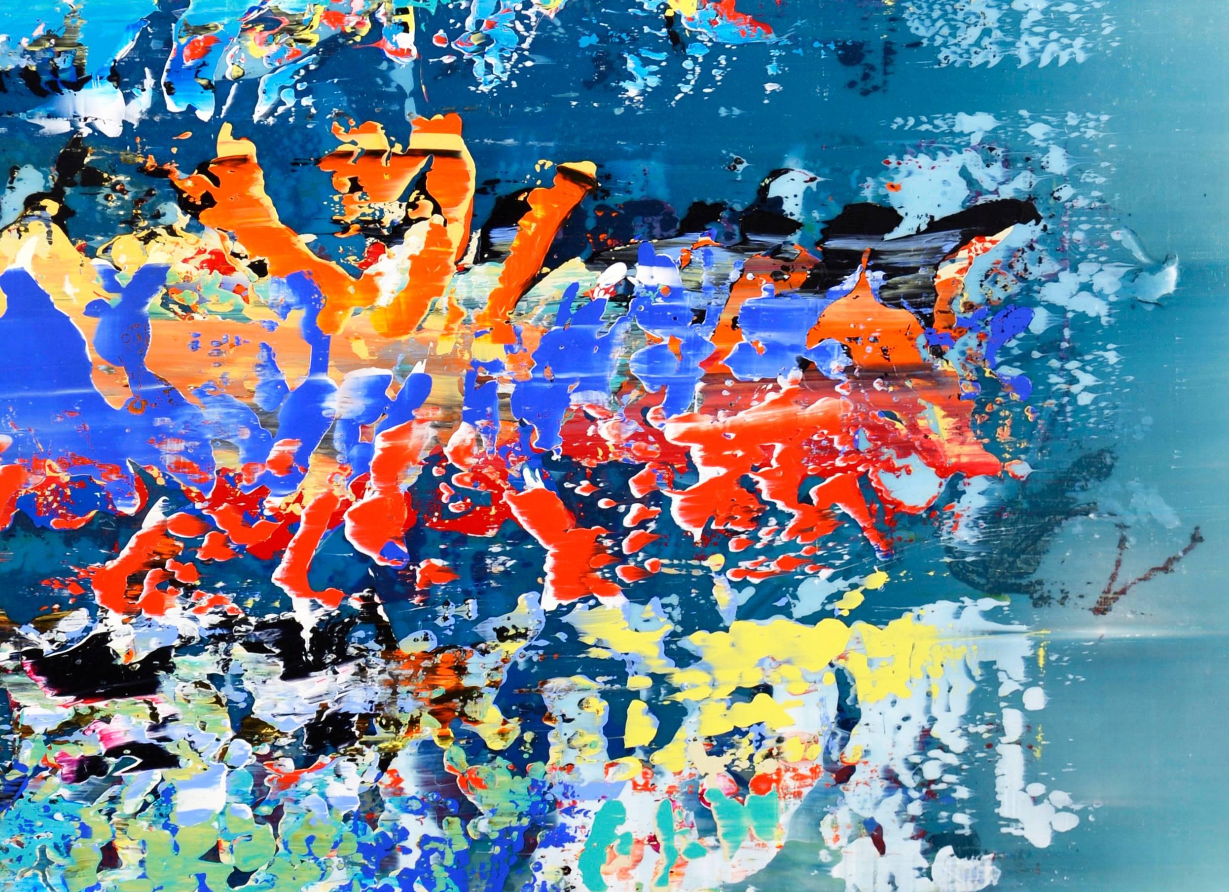 Text-Tonic – lebendig, farbenfroh, lyrisch, gestisch abstrakt, Acryl auf Leinwand (Abstrakt), Painting, von Alice Teichert