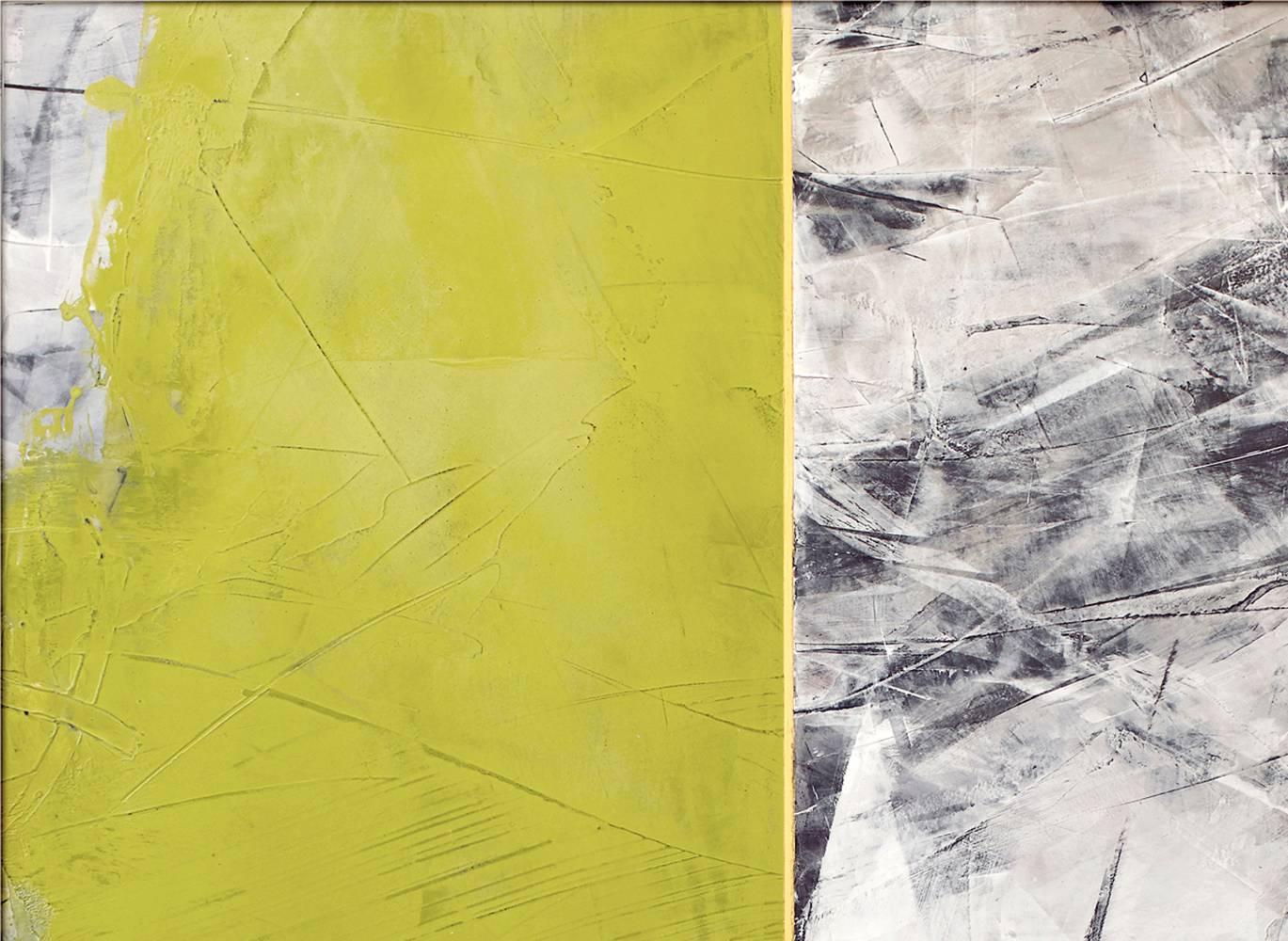 Journey Series No 07 - Beige Abstract Painting by Ivo Stoyanov