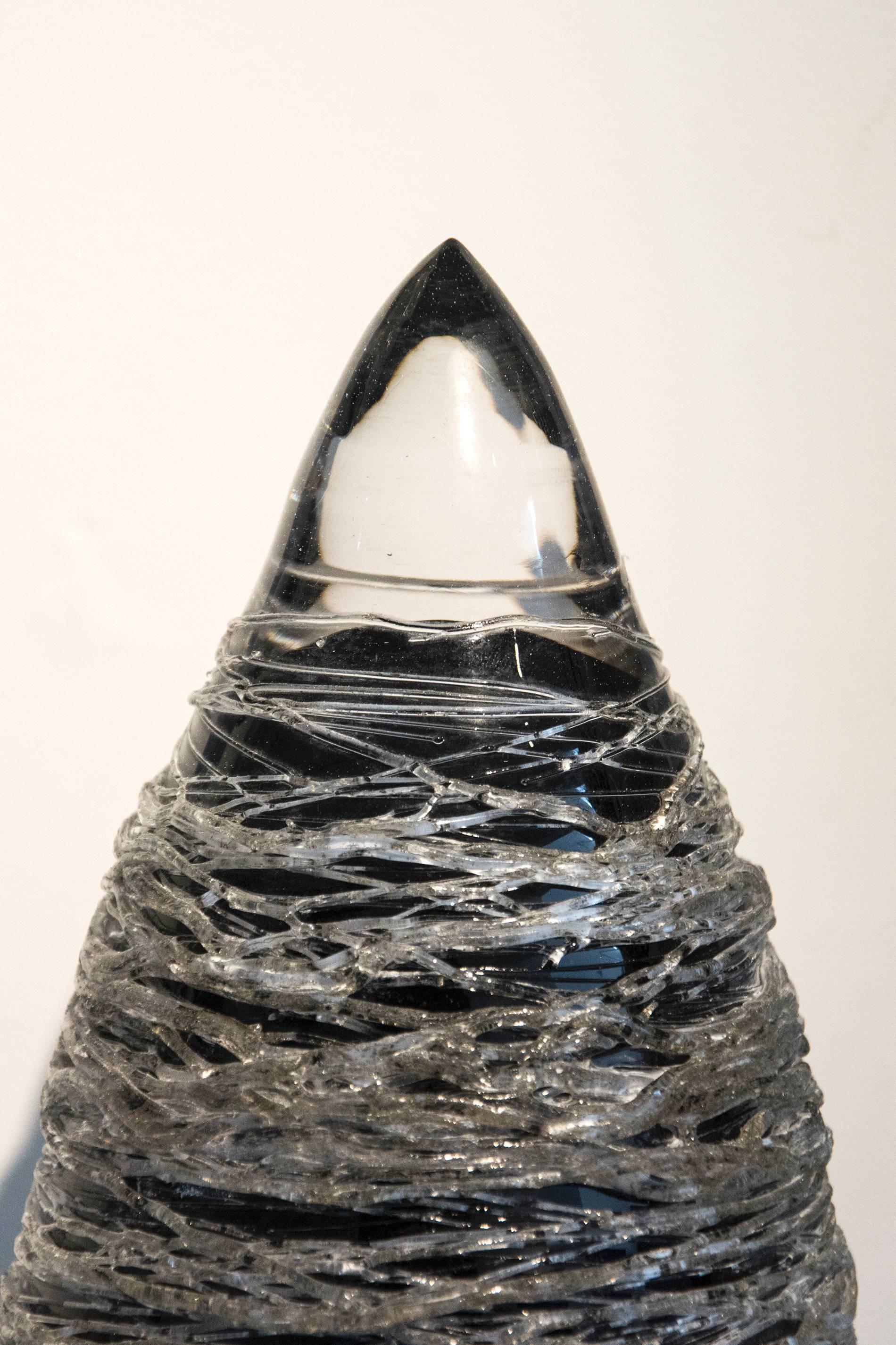 Cocoon Series - Black Abstract Sculpture by Julia Reimer