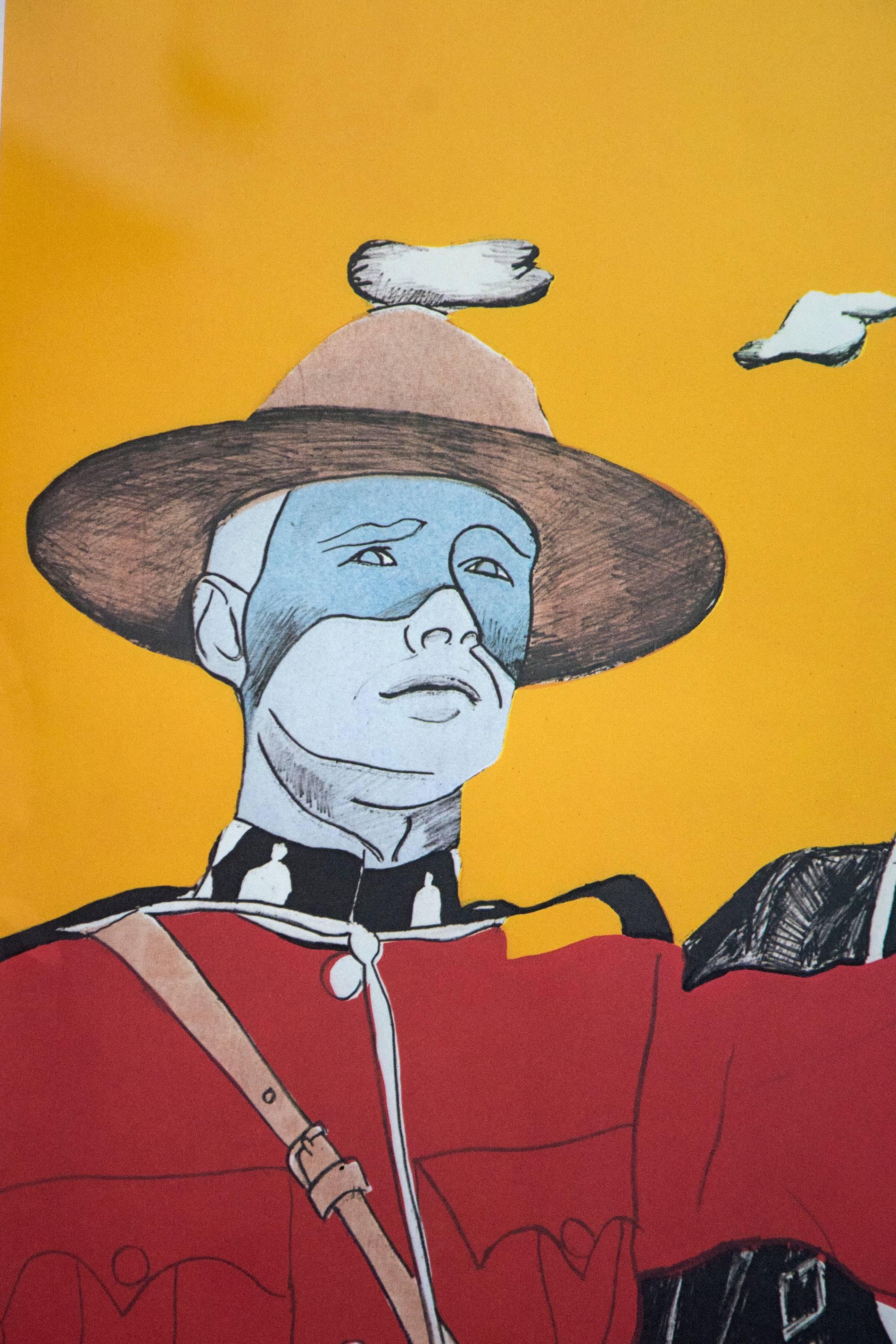 Nobility Obliges 3/10 - pop-art, Canadiana, iconic, contemporary, giclee print - Orange Figurative Print by Charles Pachter