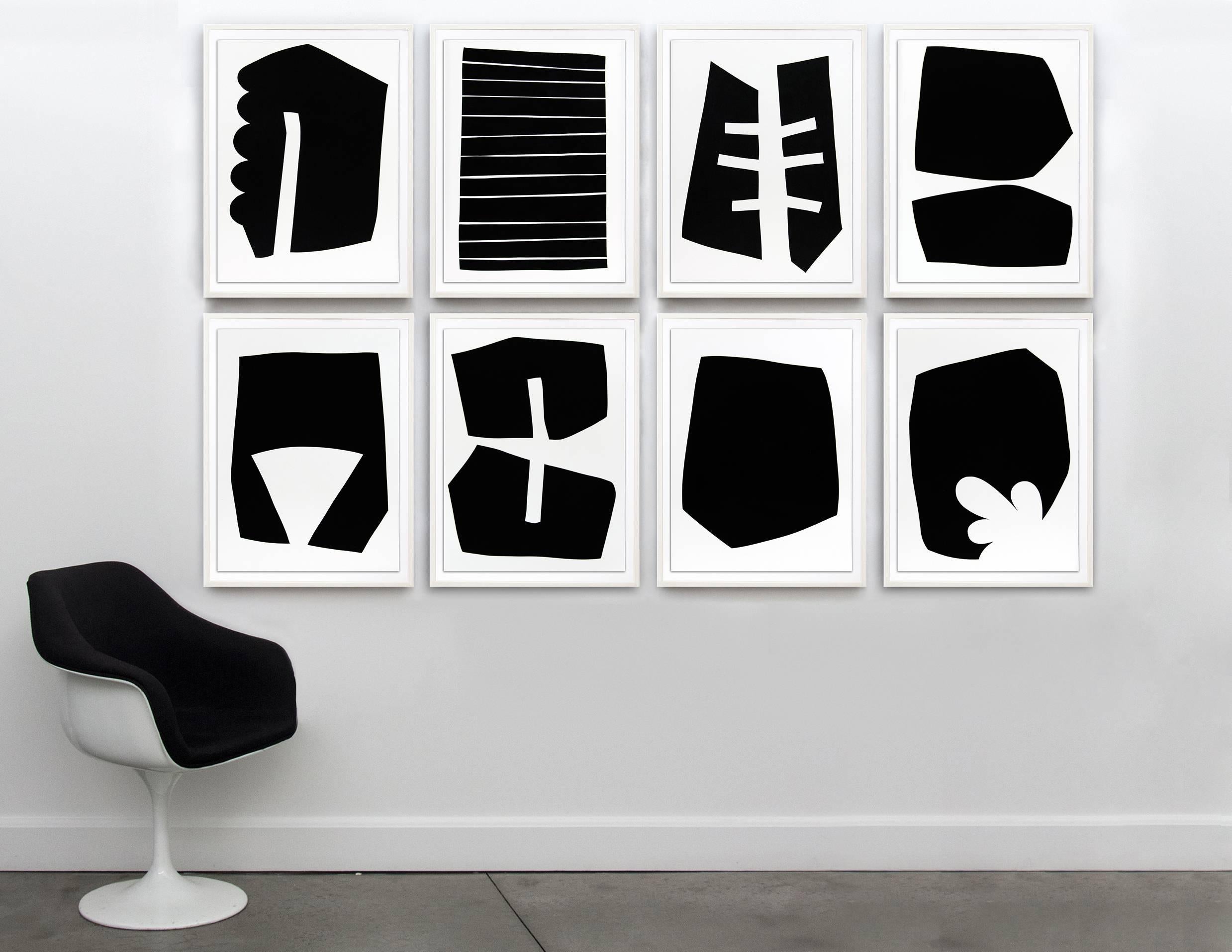 Black Shapes, Suite of 8  - Print by Aron Hill