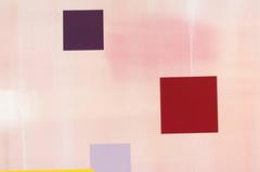 Float - elegant soft pink with yellow and maroon floating squares