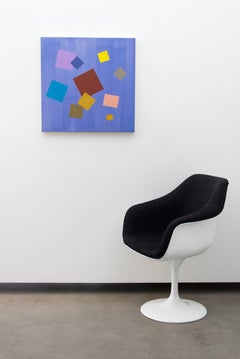 Periwinkle Grid Play - large, contemporary, geometric abstract acrylic on canvas
