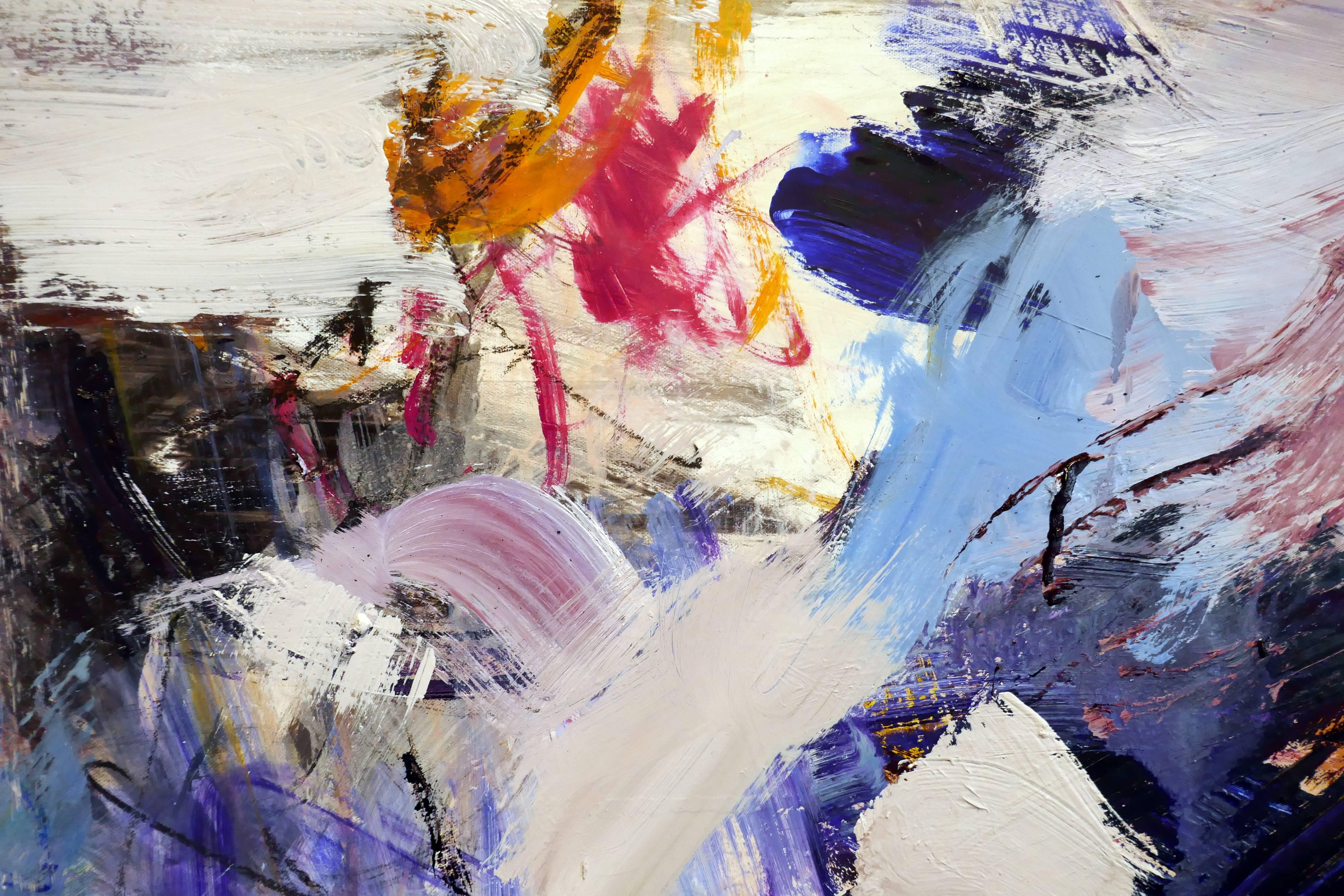 Ouvert Nr. 11 - groß:: lebendig:: farbenfroh:: gestisch abstrakt:: Öl auf Leinwand (Braun), Abstract Painting, von Scott Pattinson