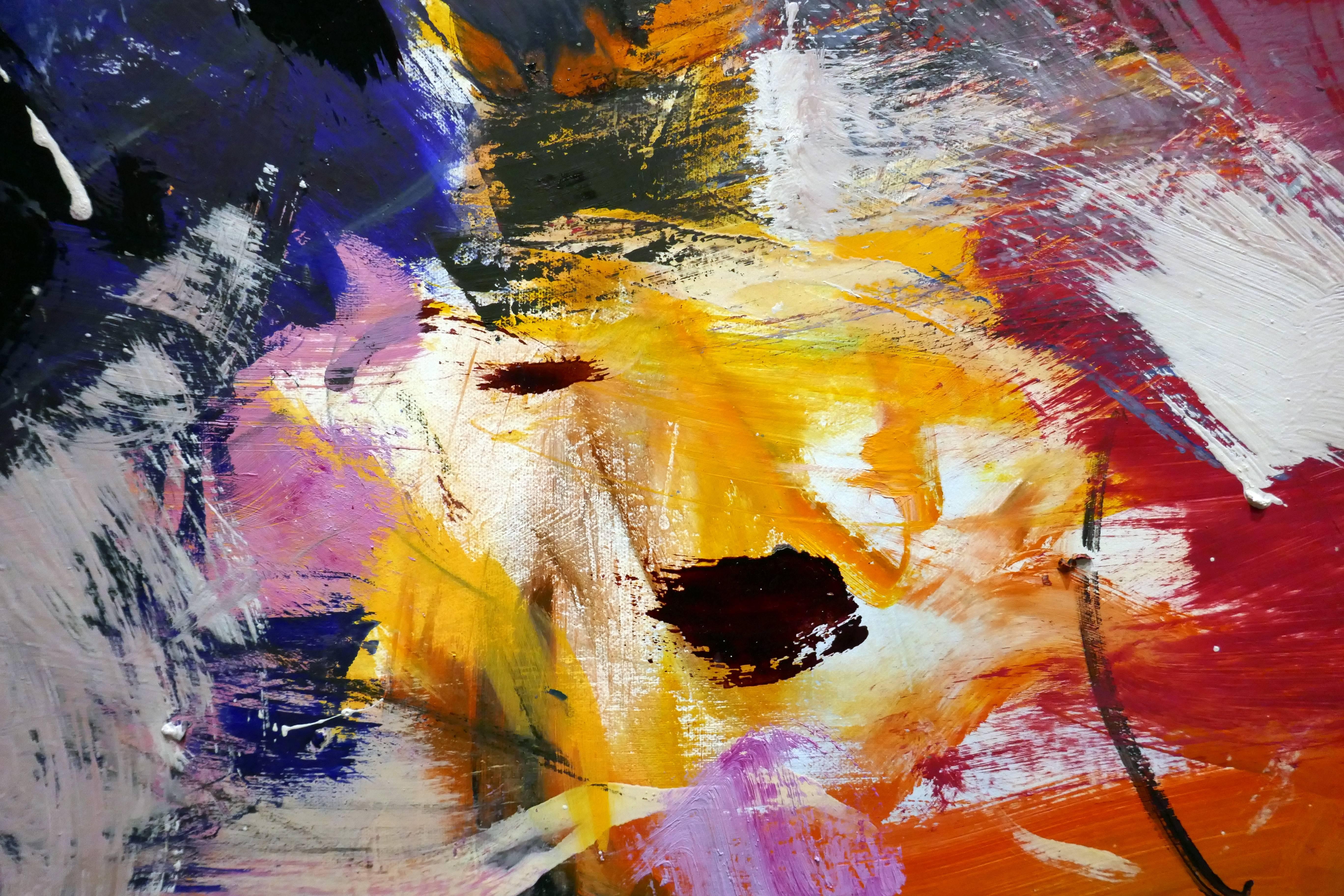 Ouvert No 11 - large, vibrant, colourful, gestural abstract, oil on canvas 1