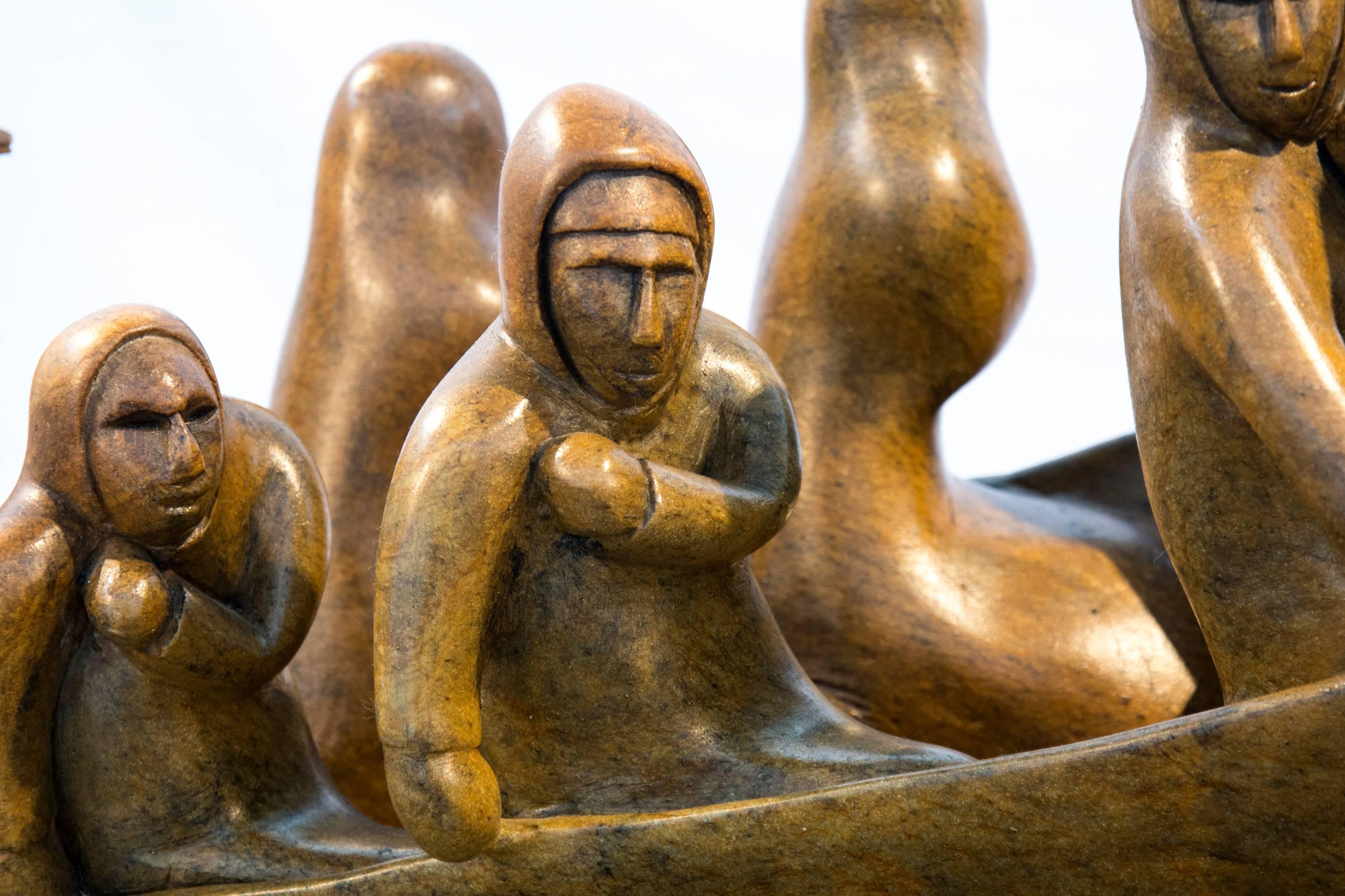 Hunters Journey - Contemporary Sculpture by Abraham Anghik Ruben