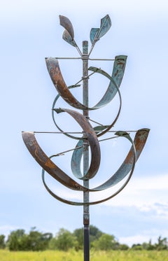 Desert Lily Lg - Wind Kinetic Sculpture, Copper and Steel