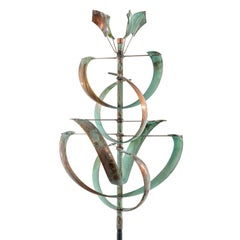 Desert Lily Lg - Wind Kinetic Sculpture, Copper and Steel