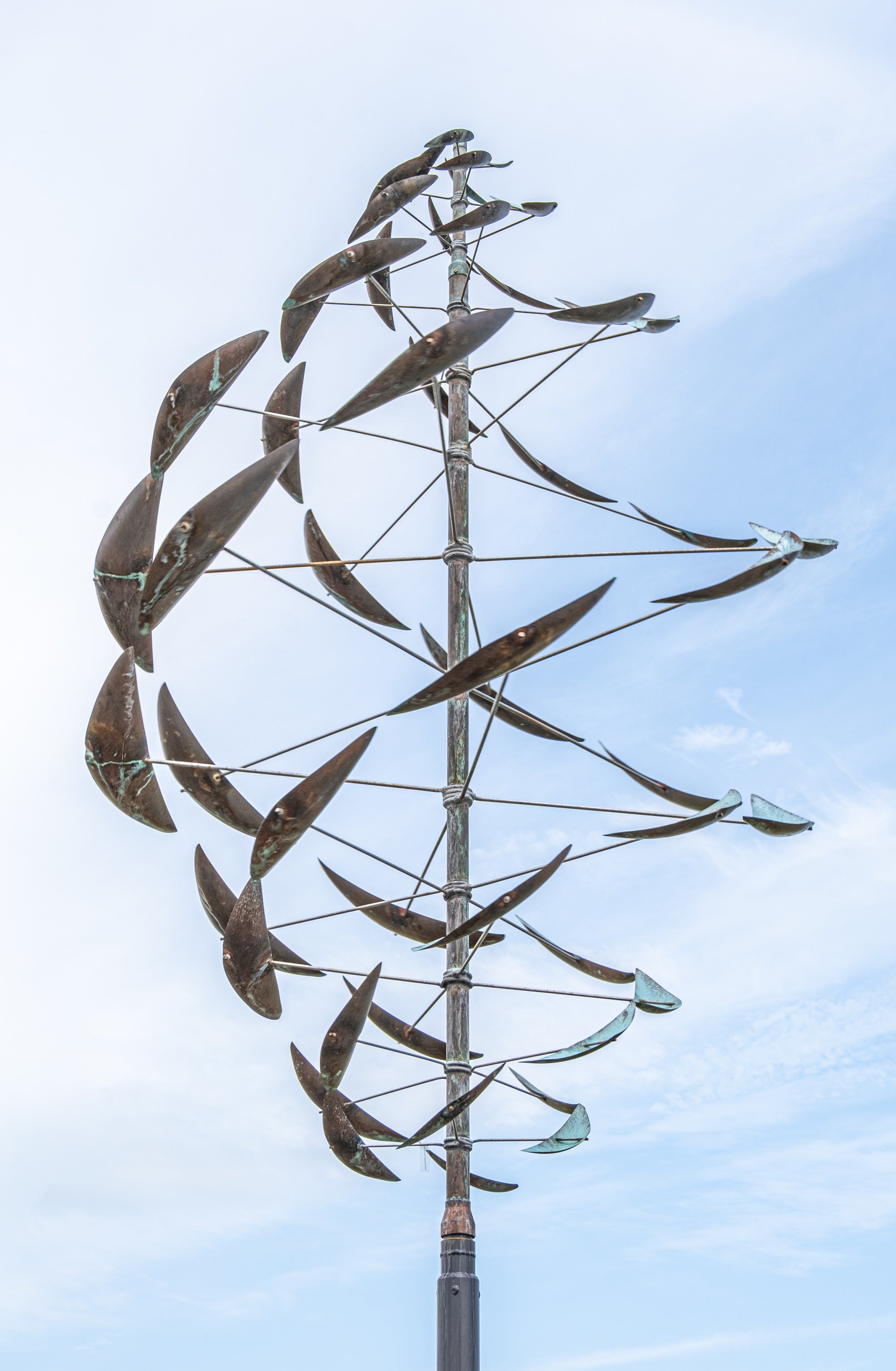Double Dancer Huge - Wind Kinetic Sculpture, Copper and Steel