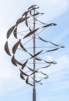 Double Dancer Sub Huge - Wind Kinetic Sculpture, Copper and Steel