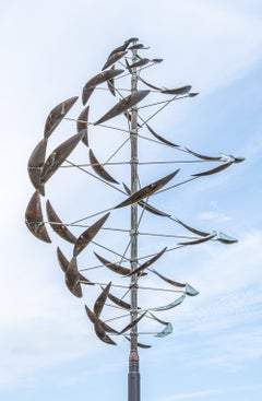 Double Dancer Sub Huge - Wind Kinetic Sculpture, Copper and Steel