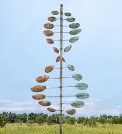Double Helix Horizontal Sub-Huge - Wind Kinetic Sculpture, Copper and Steel