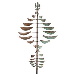 Double Helix Sail Huge - Wind Kinetic Sculpture, Copper and Steel
