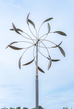 Double Spinner Sub-Huge - Wind Kinetic Sculpture, Copper and Steel