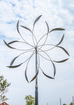 Double Spinner Sub-Huge - Wind Kinetic Sculpture, Copper and Steel