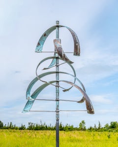 Eclipse Lg - Wind Kinetic Sculpture, Copper and Steel