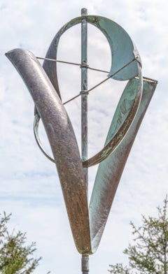 Schooner - Wind Kinetic Sculpture, Copper and Steel