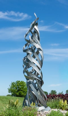 Vortex: Astratto in acciaio, composizione dinamica, scultura da esterno